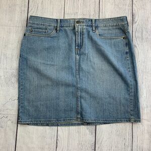 Eddie Bauer Jean Skirt sz 10 Denim 17.5" Light Wash No Slit New NWT